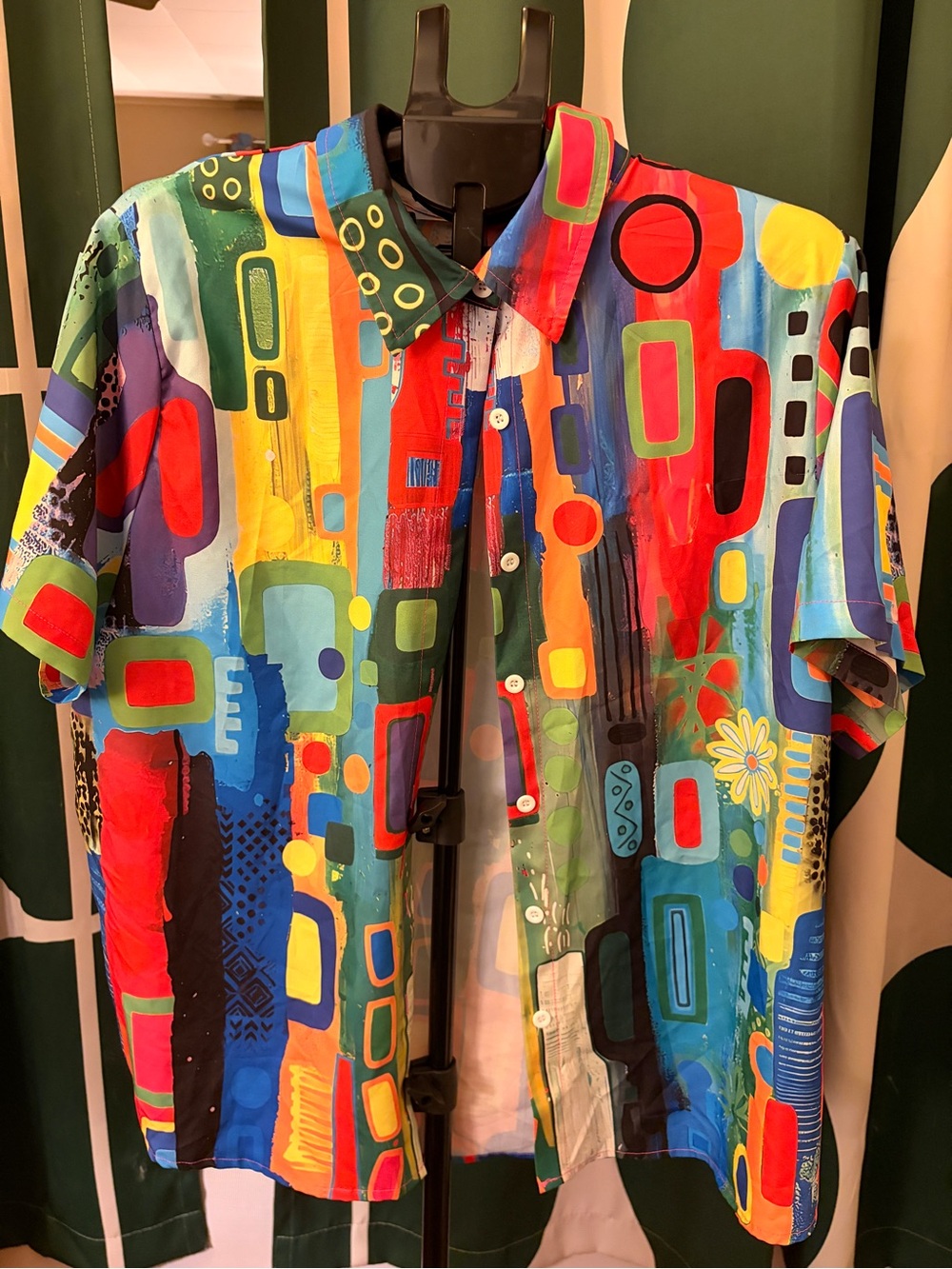 Colorful button up top